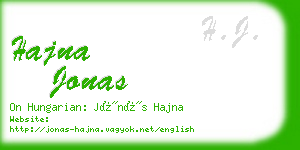 hajna jonas business card